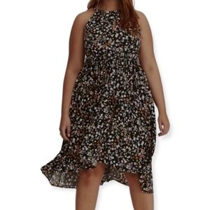 Torrid Floral High Low Halter Challis Dress